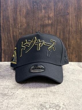 New Era Dodgers 9FORTY Black Gold Japanese Script Shohei Ohtani 50/50 Snapback